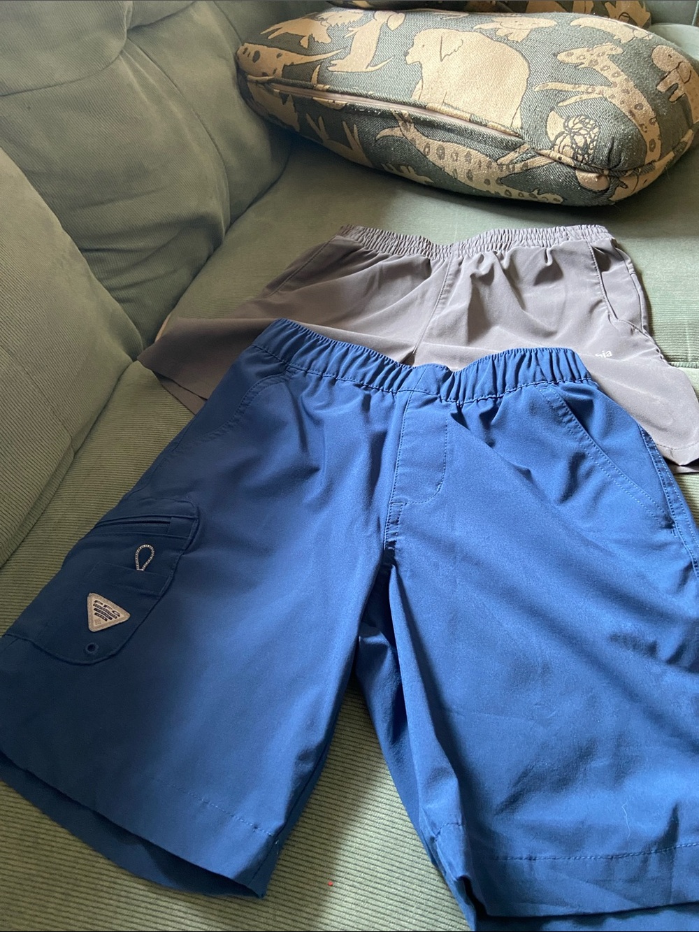 Columbia Little Boys Blue and Gray Athletic Shorts